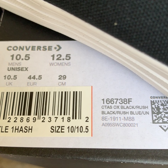 CONVERSE CTAS OX BLACK/RUSH BLACK/RUSH BLUE WMNS - Picture 14 of 14